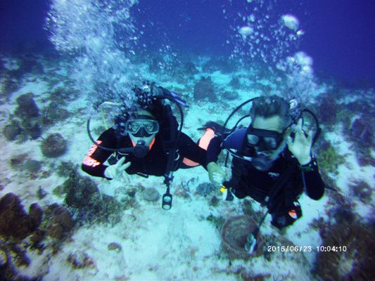 scuba diver on reef Cozumel Scuba Diving