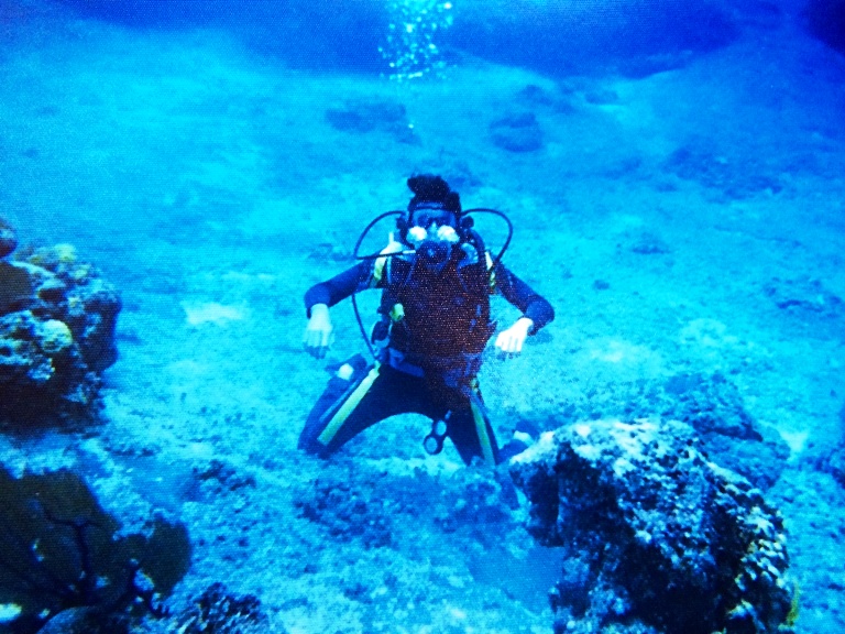 Victor Brito with student Cozumel scuba diving